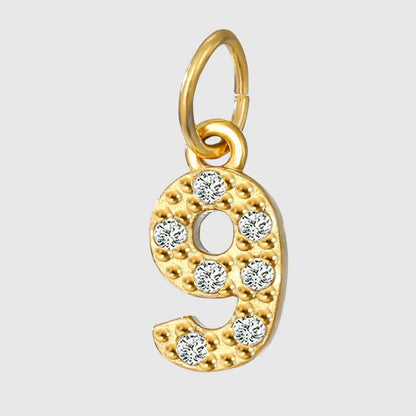eManco Luxury Zirconia Alphanumeric Pendant Stainless Steel Gold Plated DIY Necklace Wholesale ZP39295D9