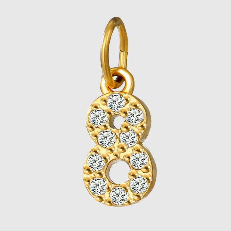 eManco Luxury Zirconia Alphanumeric Pendant Stainless Steel Gold Plated DIY Necklace Wholesale ZP39295D8