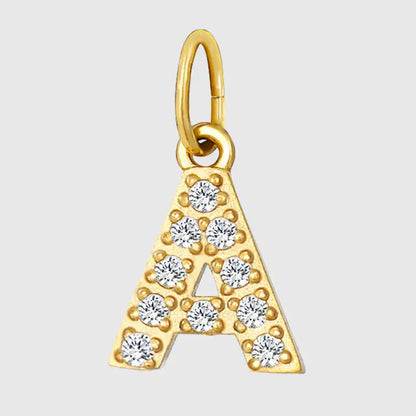 eManco Luxury Zirconia Alphanumeric Pendant Stainless Steel Gold Plated DIY Necklace Wholesale ZP39269