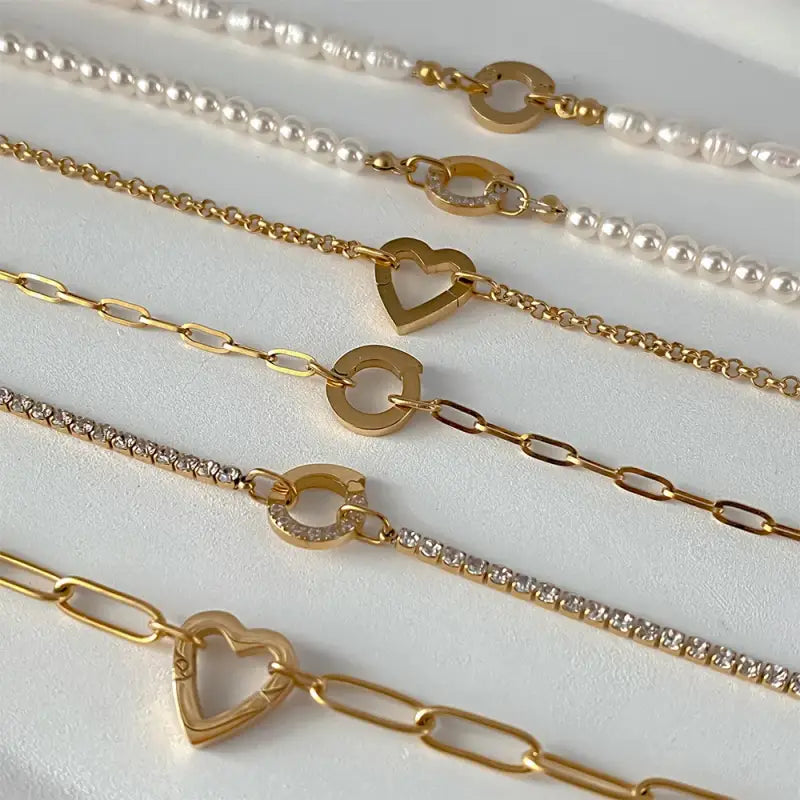 eManco Rolo Charm Necklace DIY Stainless Steel Adjustable Paperclip Pearl Necklaces Accessories Handmade Ladies Jewelry