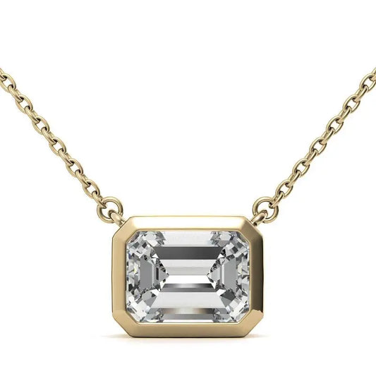 Emerald Brilliance Pendant Necklace - 18K Gold Plated / 10ct - 10x14mm