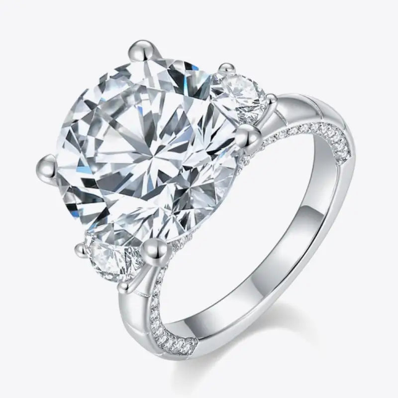 Esther Moissanite Platinum-Plated Ring - Jewelry