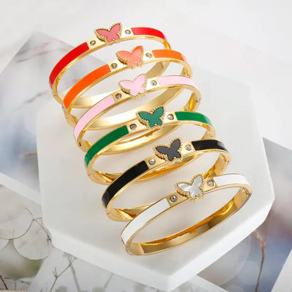 Eternal Butterfly Enamel Bangle