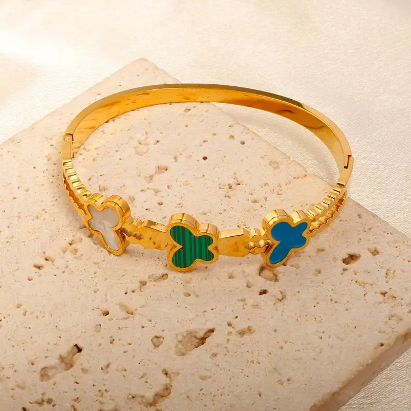 Eternal Butterfly Enamel Bangle