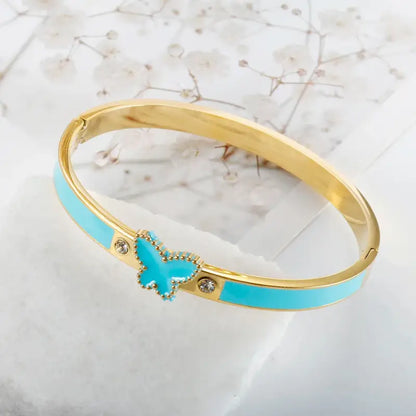 Eternal Butterfly Enamel Bangle