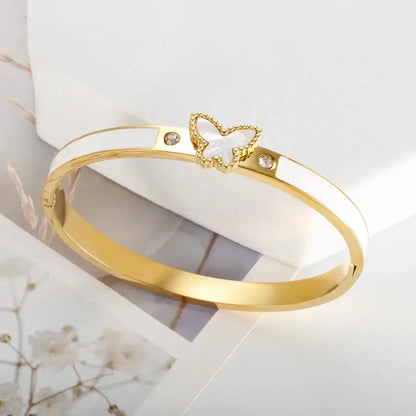 Eternal Butterfly Enamel Bangle