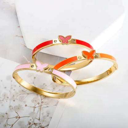 Eternal Butterfly Enamel Bangle