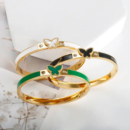 Eternal Butterfly Enamel Bangle