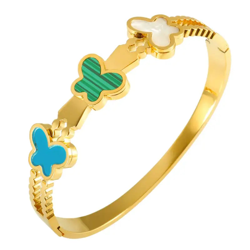 Eternal Butterfly Enamel Bangle - Multicolor