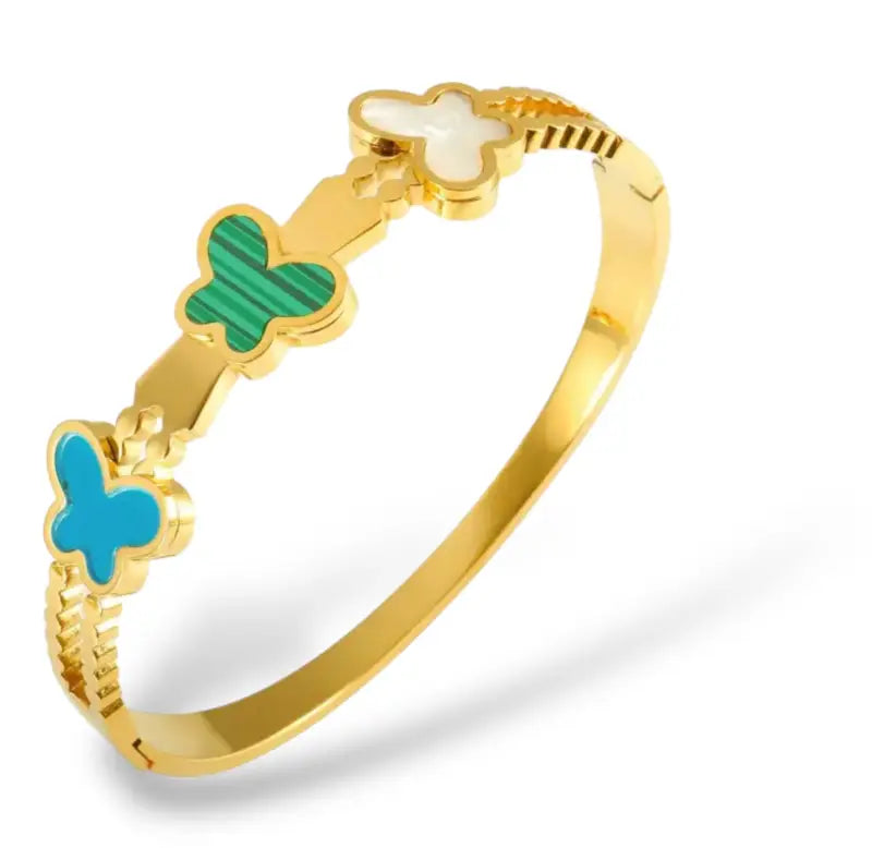 Eternal Butterfly Enamel Bangle - Multicolor - Jewelry