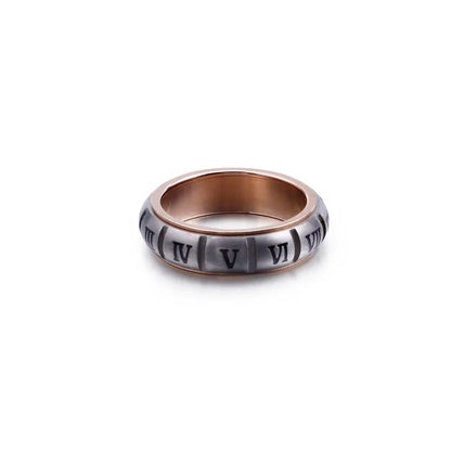 6mm Metal Roman Numerals Men Ring Stainless Steel Fashion Trendy Rotatable Anillos #7~#11 Party Gift Jewelry