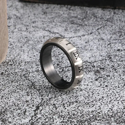 Eternal Roman Stainless Steel Ring 6mm - Jewelry