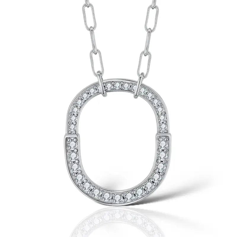 Elizabeth Pendant Moissanite Necklace - Silver - Jewelry