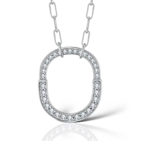 Evelyn Oval Pendant Moissanite Necklace