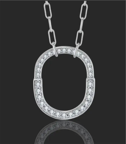 Evelyn Oval Pendant Moissanite Necklace - 925 Sterling Silver - Jewelry