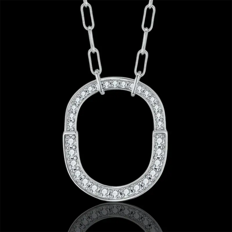 Elizabeth Pendant Moissanite Necklace - Silver - Jewelry