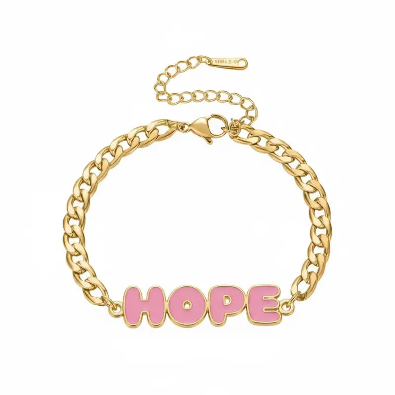 FAITH Enamel Name Bracelet - Hope / Gold / 5in - Jewelry