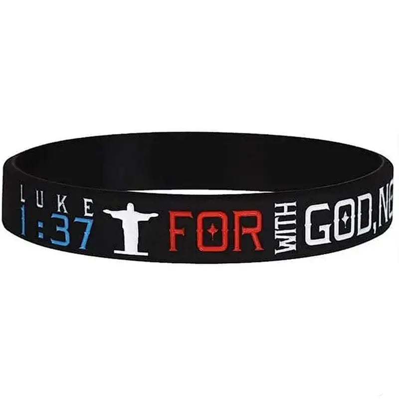 1pc/5pcs I can do all things christian bible verse religious silicone bracelets wristband - 20cm / A137 1PC