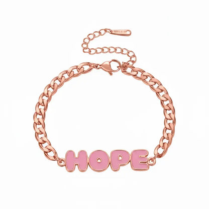 Faith - Hope - Love Enamel Name Bracelet - Rose Gold / 6in - Jewelry