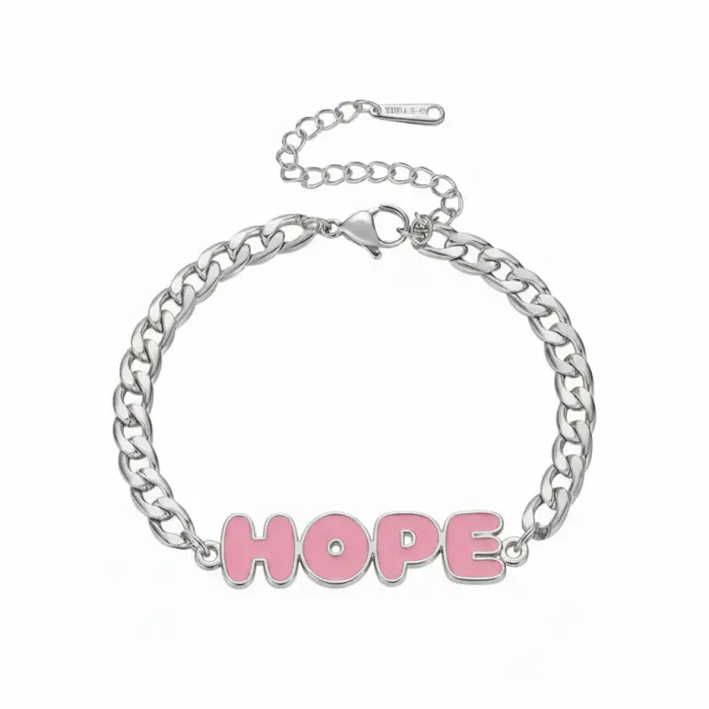 Faith - Hope - Love Enamel Name Bracelet - Silver / 5in - Jewelry