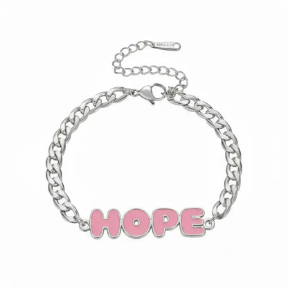 Faith - Hope - Love Enamel Name Bracelet - Silver / 5in - Jewelry
