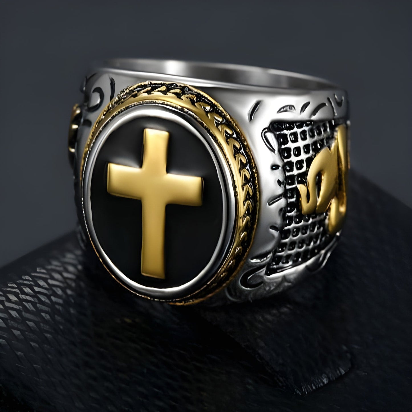 Faithful Warrior Cross Ring 24mm - Jewelry