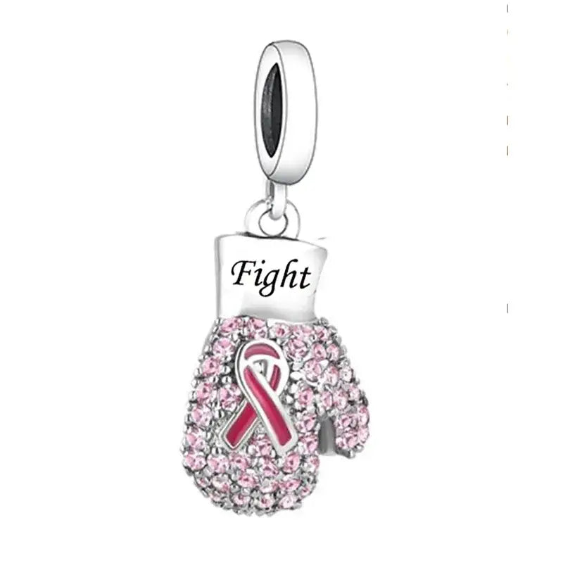 FC Jewelry Fit Original Pan Charm Bracelet 925 Silver Boxing Glove Fight Breast Cancer Awareness Bead For Making