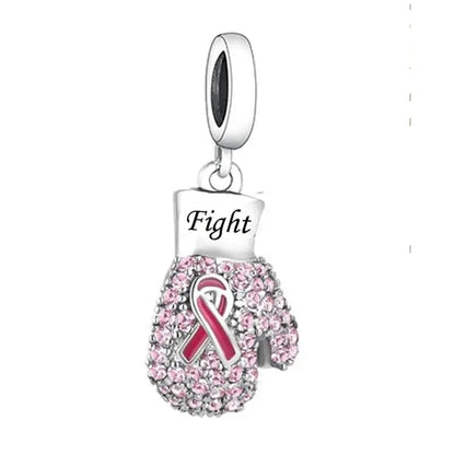 FC Jewelry Fit Original Pan Charm Bracelet 925 Silver Boxing Glove Fight Breast Cancer Awareness Bead For Making