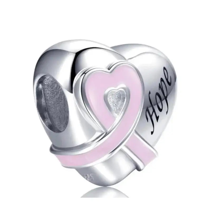 Fit Original Charm Bracelet 925 Silver Hope Faith Pink Breast Cancer Awareness Strength Inspirational Bead For Making