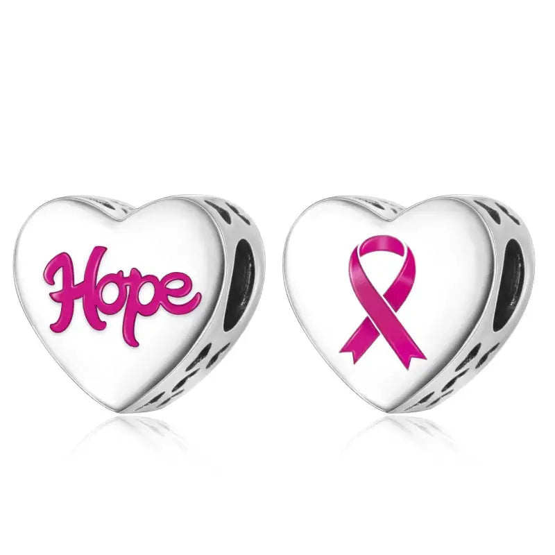 Fit Original Charm Bracelet 925 Silver Hope Faith Pink Breast Cancer Awareness Strength Inspirational Bead For Making