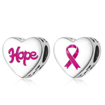 Fit Original Charm Bracelet 925 Silver Hope Faith Pink Breast Cancer Awareness Strength Inspirational Bead For Making