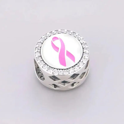 Fit Original Charm Bracelet 925 Silver Hope Faith Pink Breast Cancer Awareness Strength Inspirational Bead For Making