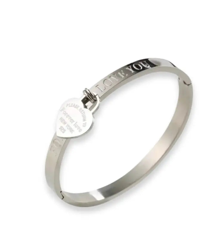 Forever Love You Heart Charm Bracelet - Jewelry