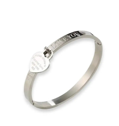 Forever Love You Heart Charm Bracelet - Jewelry