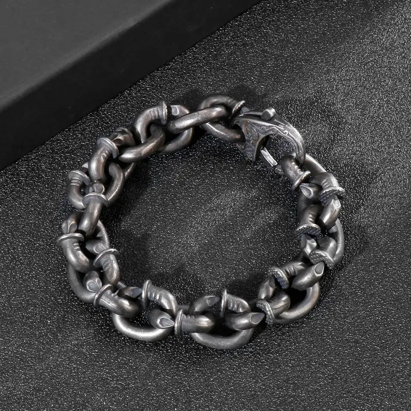 ’Forged Nail’ Stainless Steel Chain Bracelet