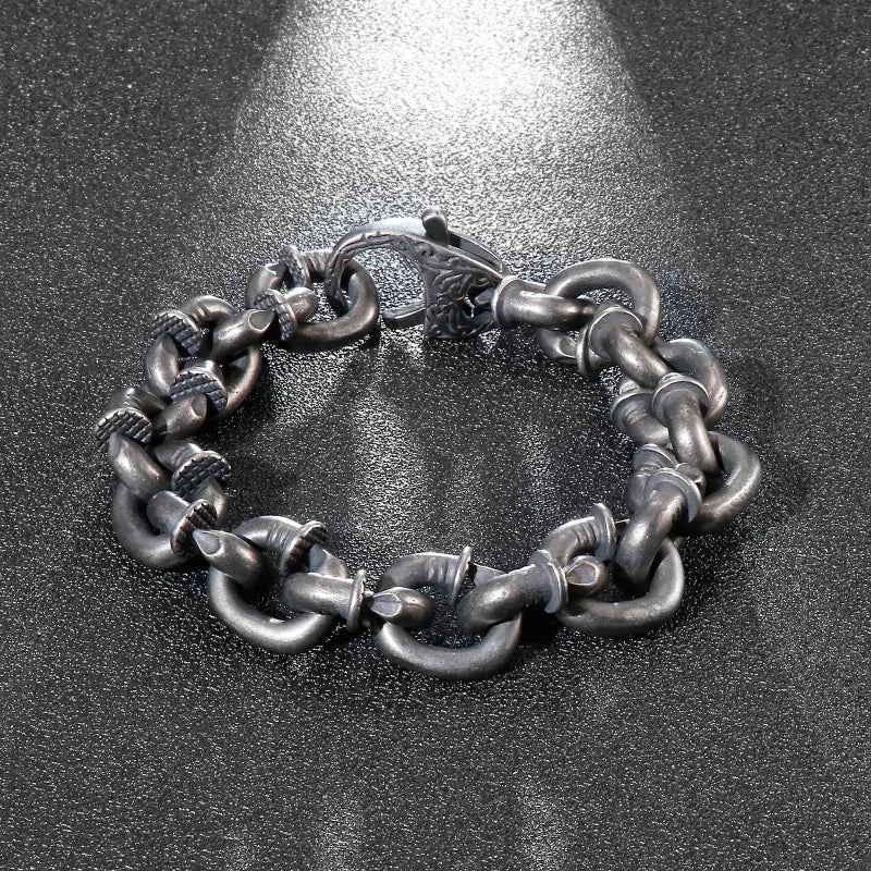 ’Forged Nail’ Stainless Steel Chain Bracelet