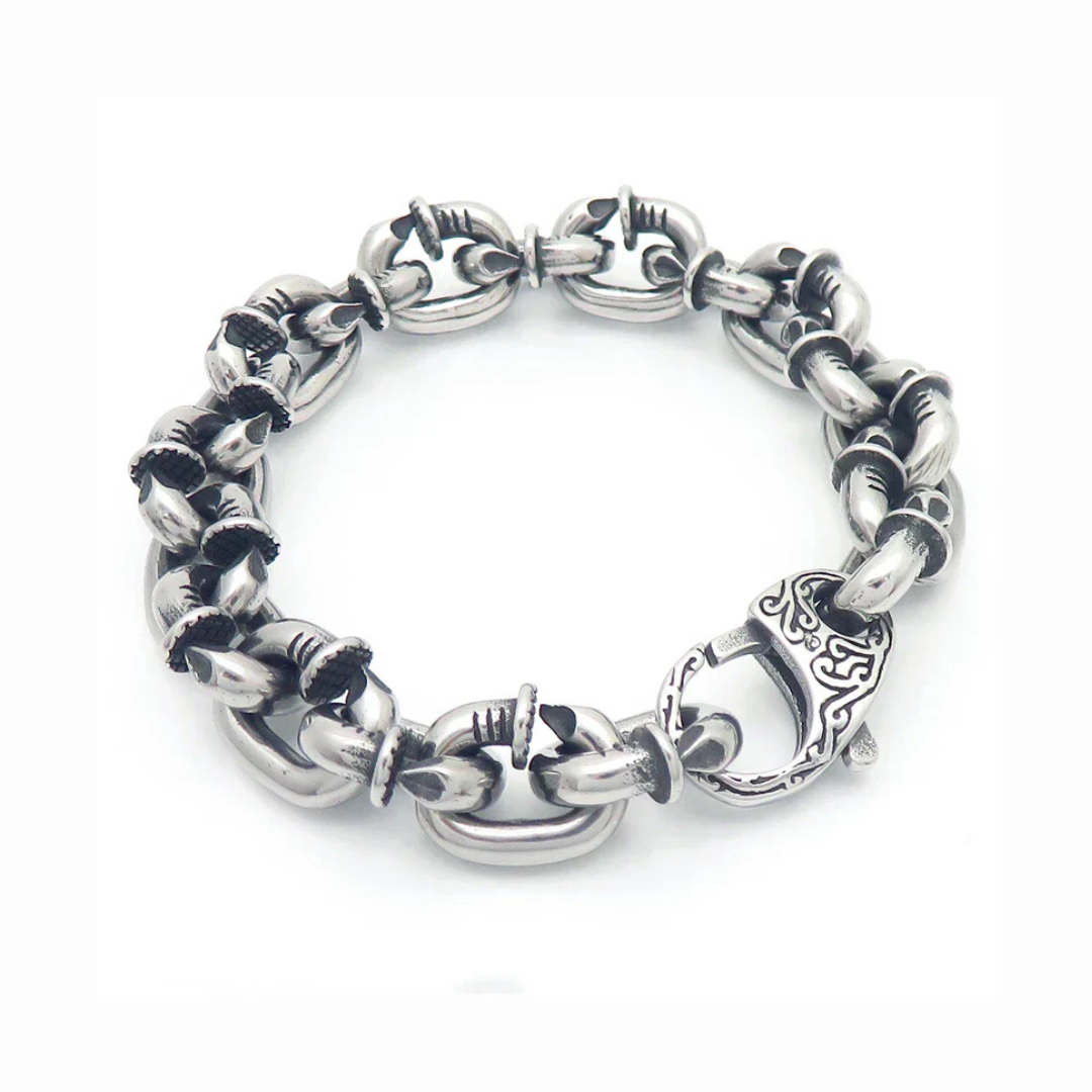 The Forged Nail Stainless Steel Necklace & Bracelet 16mm - 9in - Jewelry