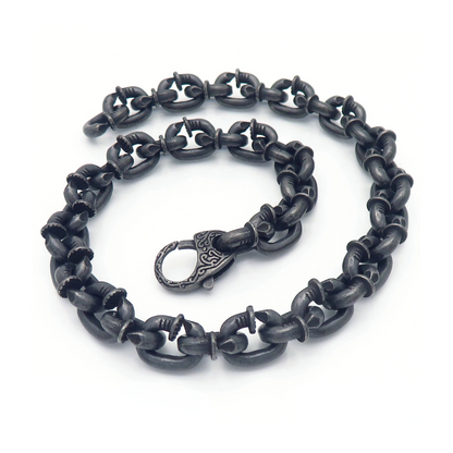 The Forged Nail Stainless Steel Necklace 16mm - Oxidized Black / 20in - Jewelry