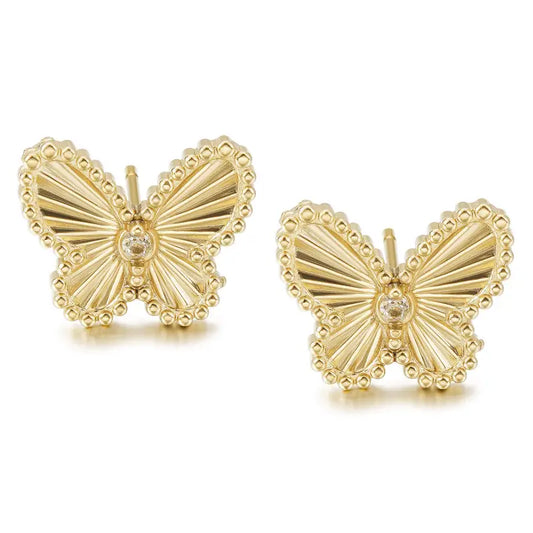 Freedom Bloom Stud Earrings - 14K Gold Plated - Jewelry