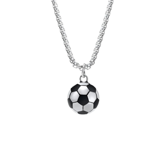 Vnox 3D Football Necklaces for Men Solid Stainless Steel Casual Scoocer Pendants Sports Lover Boys Gifts