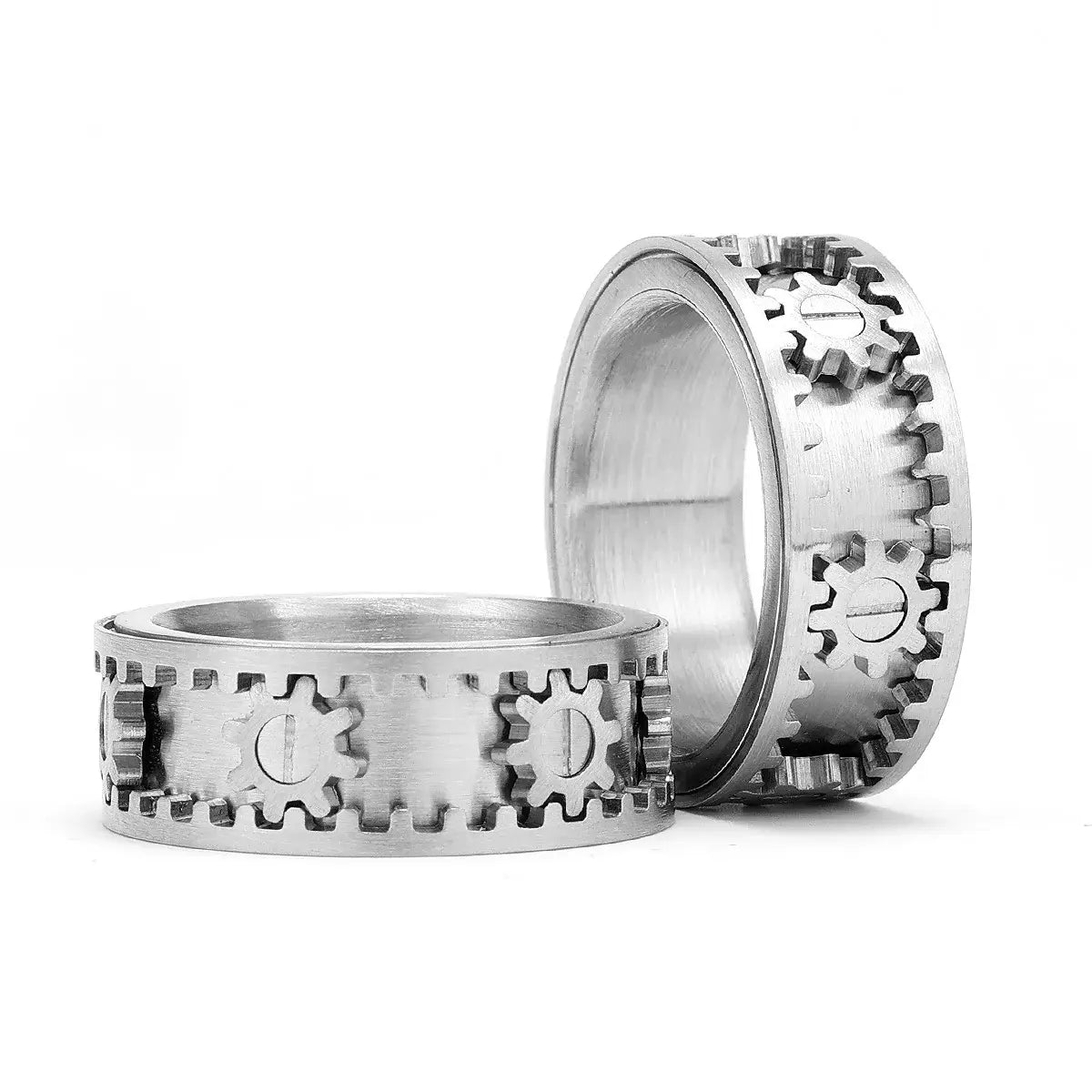 Gear Spinner Stainless Steel Ring 9mm - 6 - Jewelry