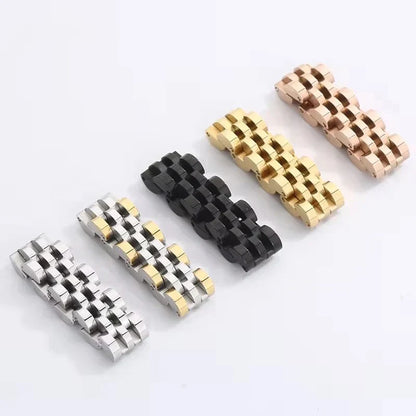 8mm Watch Band Shaped Ring for Men Gold Color Stainless Steel Punk Finger Rock Gothic Hiphop Boy Jewelry