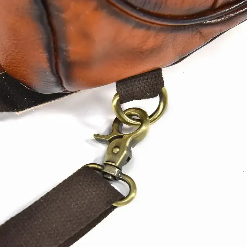 Genuine Cowhide Retro Leather Sling Pack for Men