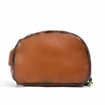 Genuine Cowhide Retro Leather Sling Pack for Men