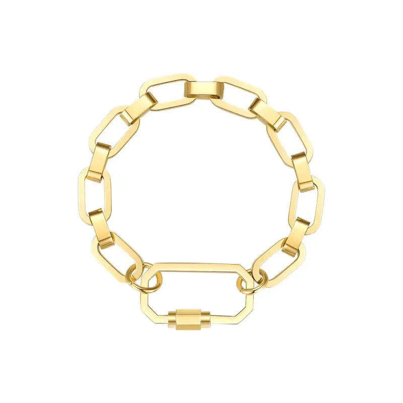 ENFASHION Punk Geometric Screw Bracelets For Women Gold Color Bracelet 2020 Stainless Steel Chain Fashion Jewelry