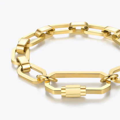 ENFASHION Punk Geometric Screw Bracelets For Women Gold Color Bracelet 2020 Stainless Steel Chain Fashion Jewelry