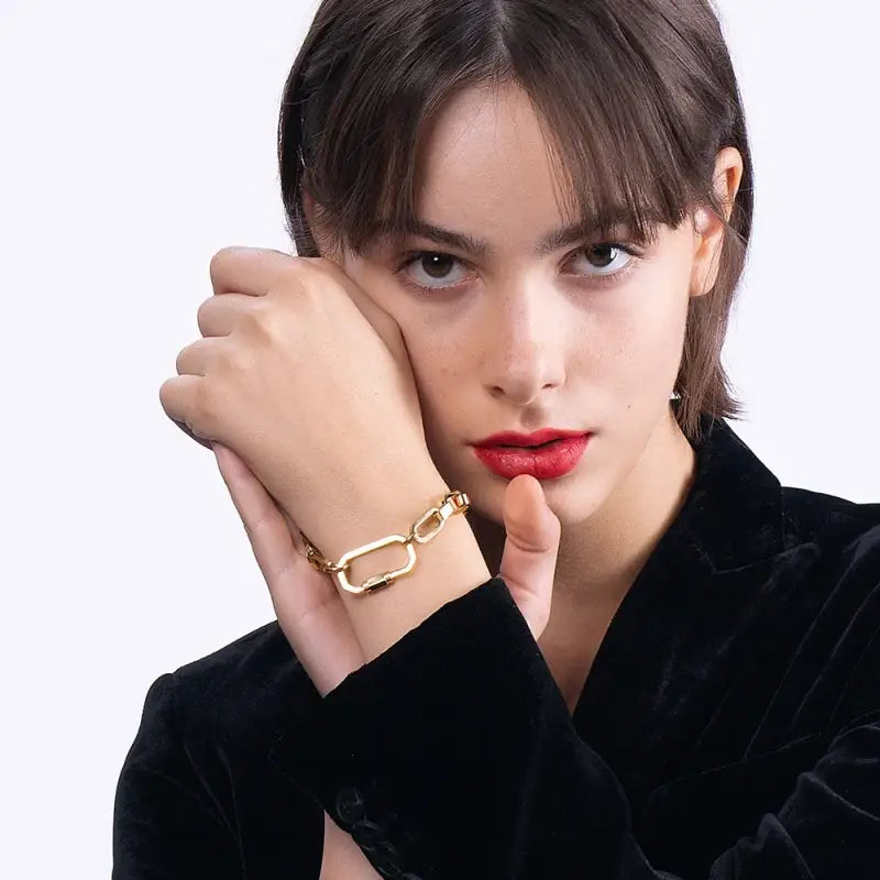 ENFASHION Punk Geometric Screw Bracelets For Women Gold Color Bracelet 2020 Stainless Steel Chain Fashion Jewelry