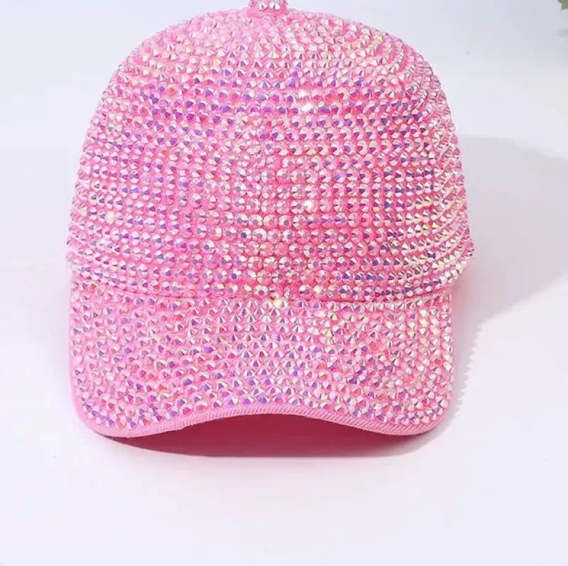 Glittering Full Rhinestone Baseball Cap - Hat
