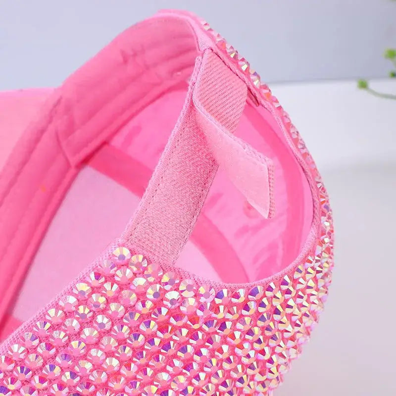 Glittering Full Rhinestone Baseball Cap - Hat