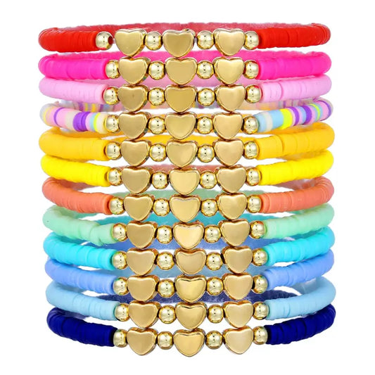 Golden Heart Glow Bracelets - & Joy Stack - Jewelry